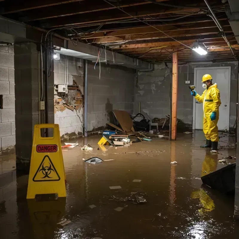 Flooded Basement Electrical Hazard in Carlyle, IL Property