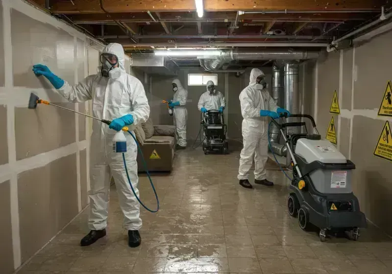 Basement Moisture Removal and Structural Drying process in Carlyle, IL